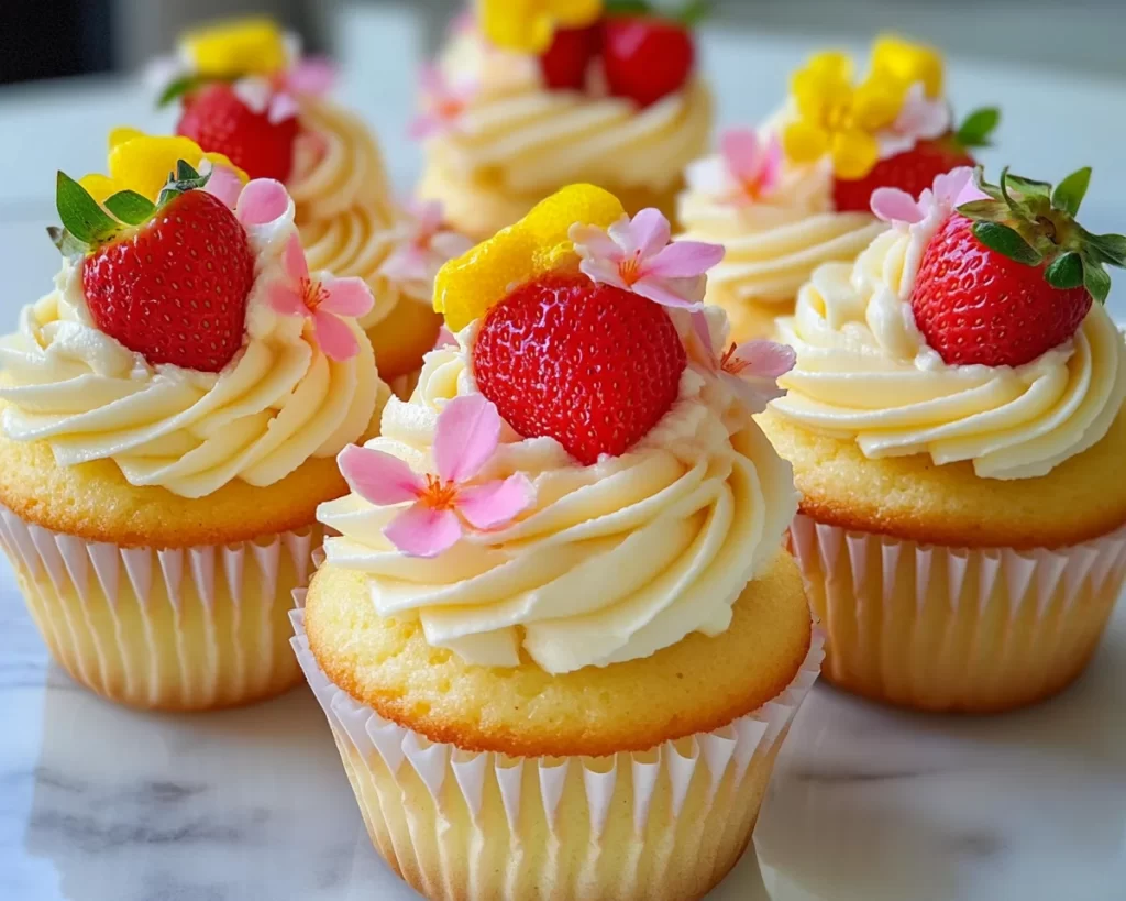 Spring Cupcakes: Strawberry Lemonade Cupcakes