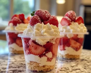 Spring Desserts: Strawberry Shortcake Cups (No Bake)