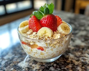 Strawberry Recipes Easy: Strawberry Banana Overnight Oats