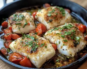 Mediterranean Baked Cod with Tomatoes