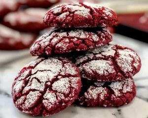 Sweet Red Velvet Crinkle Cookies