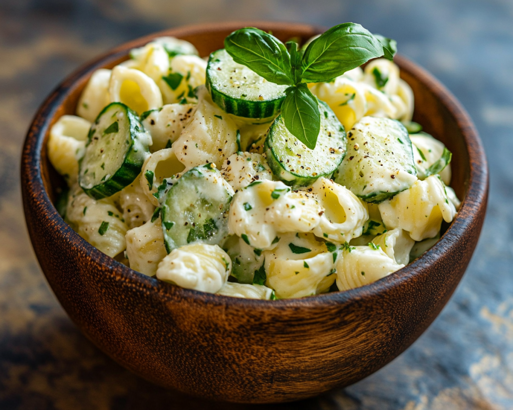 Creamy Pasta Salad with Cucumbers