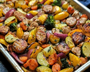 Quick & Easy Chicken Sausage Sheet Pan Dinner