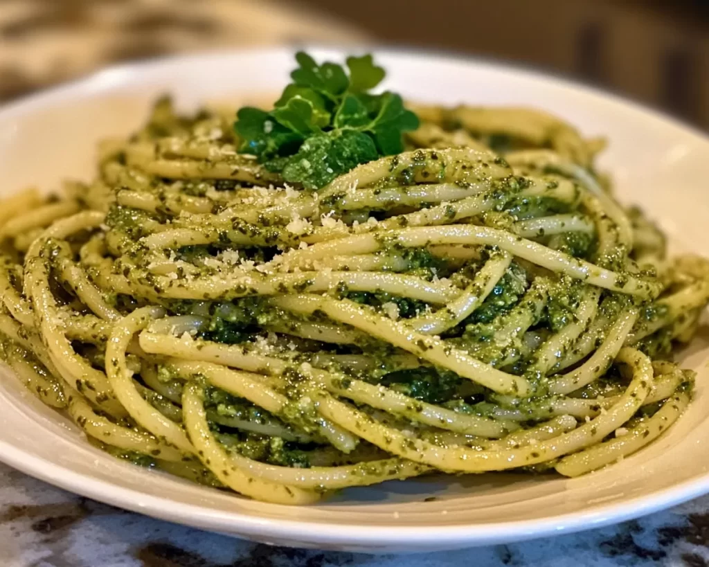 St Patrick’s Day Spinach Pesto Pasta