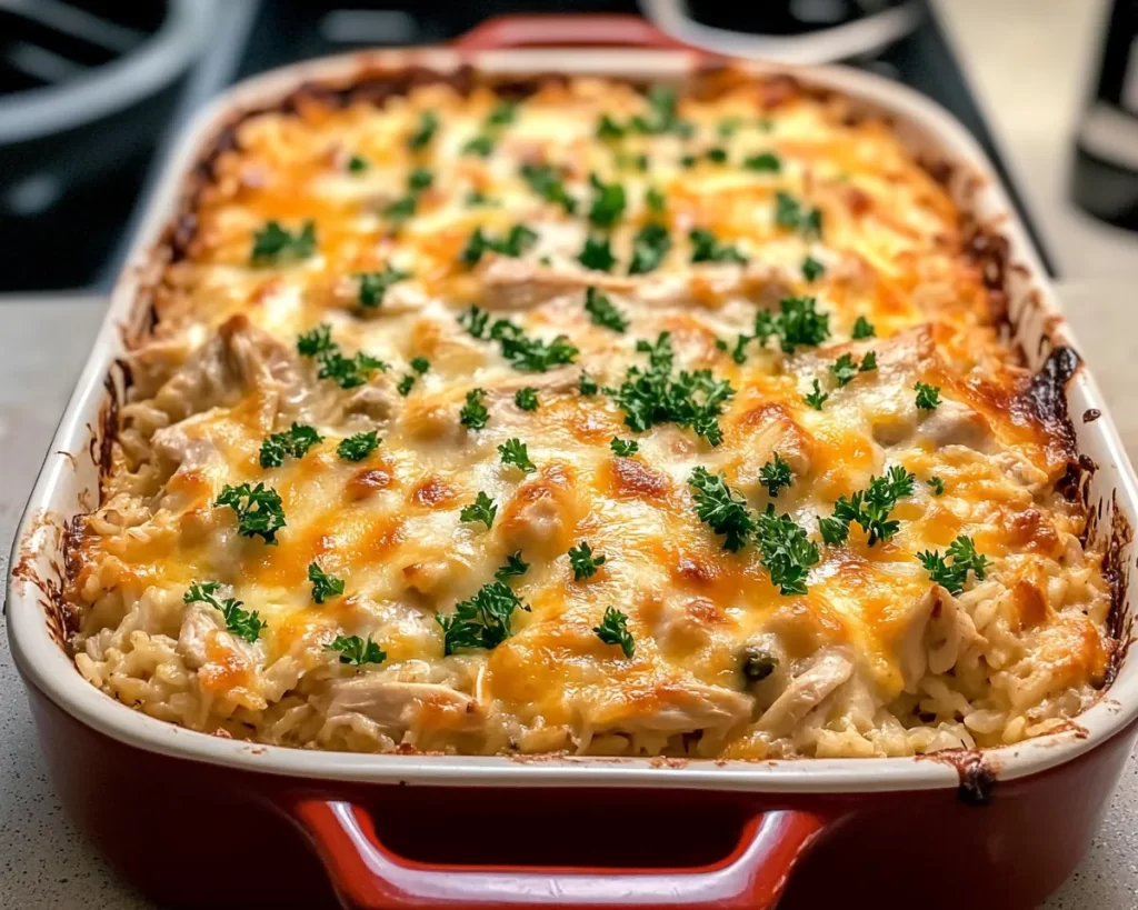 Cheesy Rotisserie Chicken And Rice Casserole With Leftovers