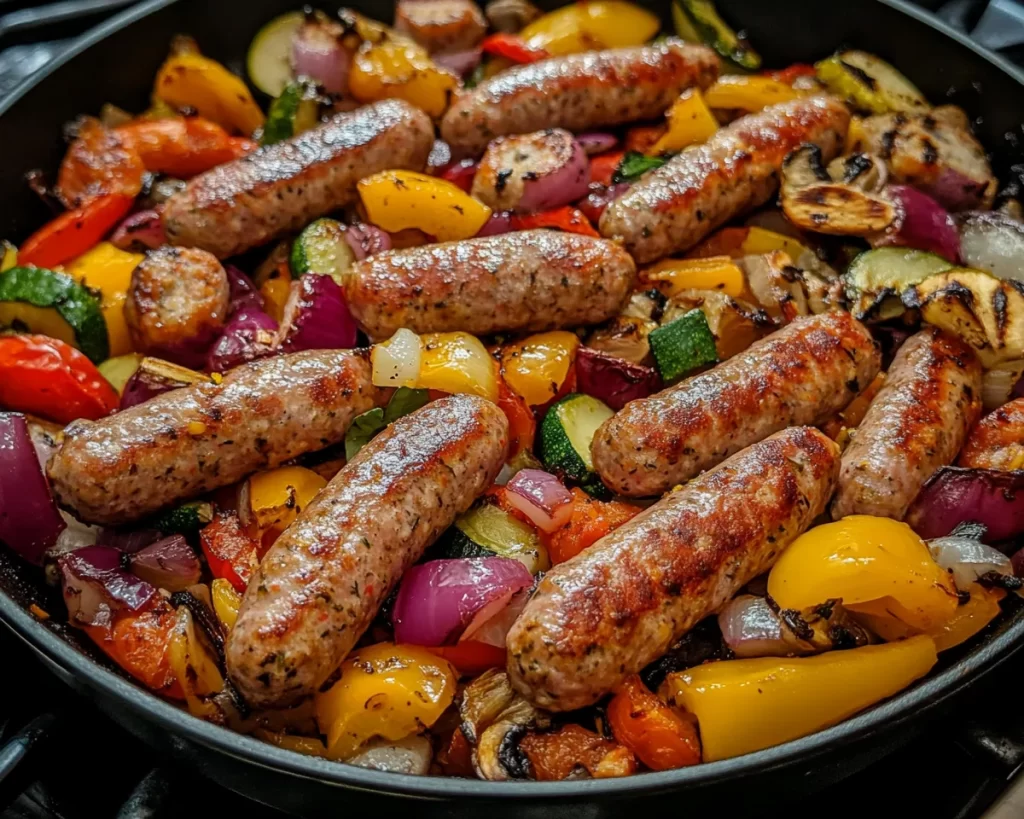 Spring Dinner: One Pan Sausage + Veggies