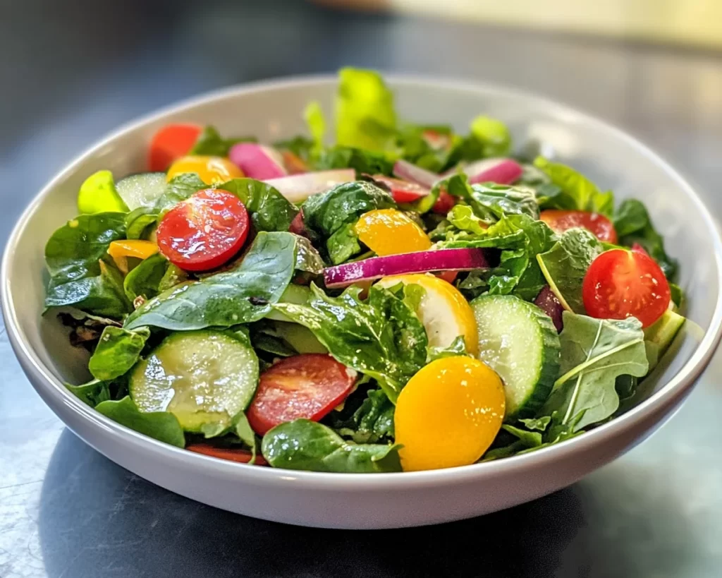 Spring Salad: Spring Salad with Lemon Vinegarette (5 Minutes)