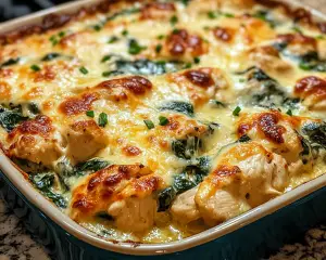 Easy Cheesy Chicken and Spinach Casserole