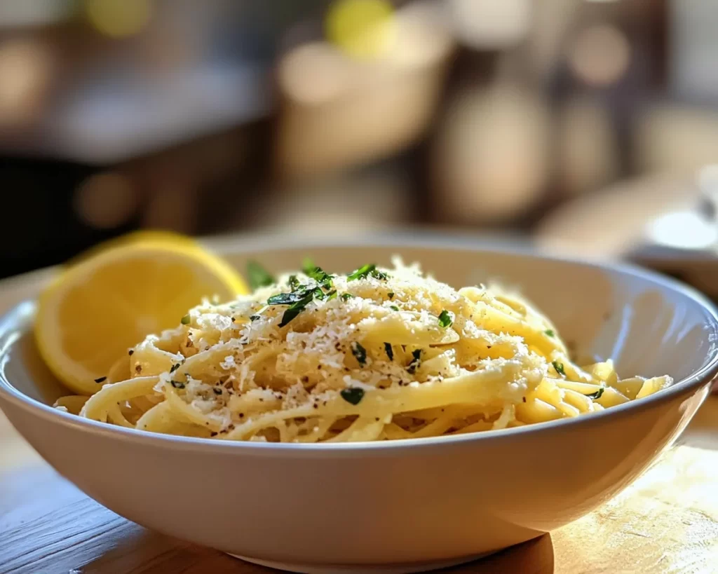 Spring Dinner Party Lemon Pasta with Parmesan