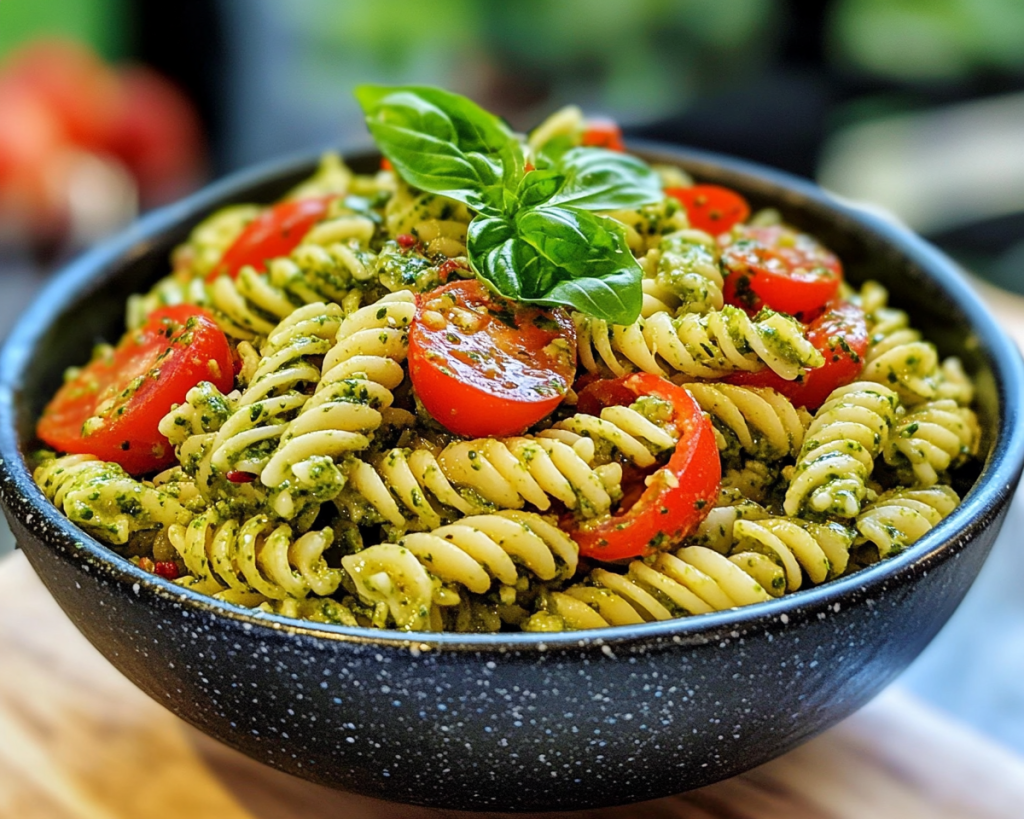 Pasta Salad with Basil Pesto Dressing