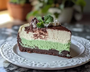 St Patrick’s Day Mint Chocolate Swirl Cheesecake