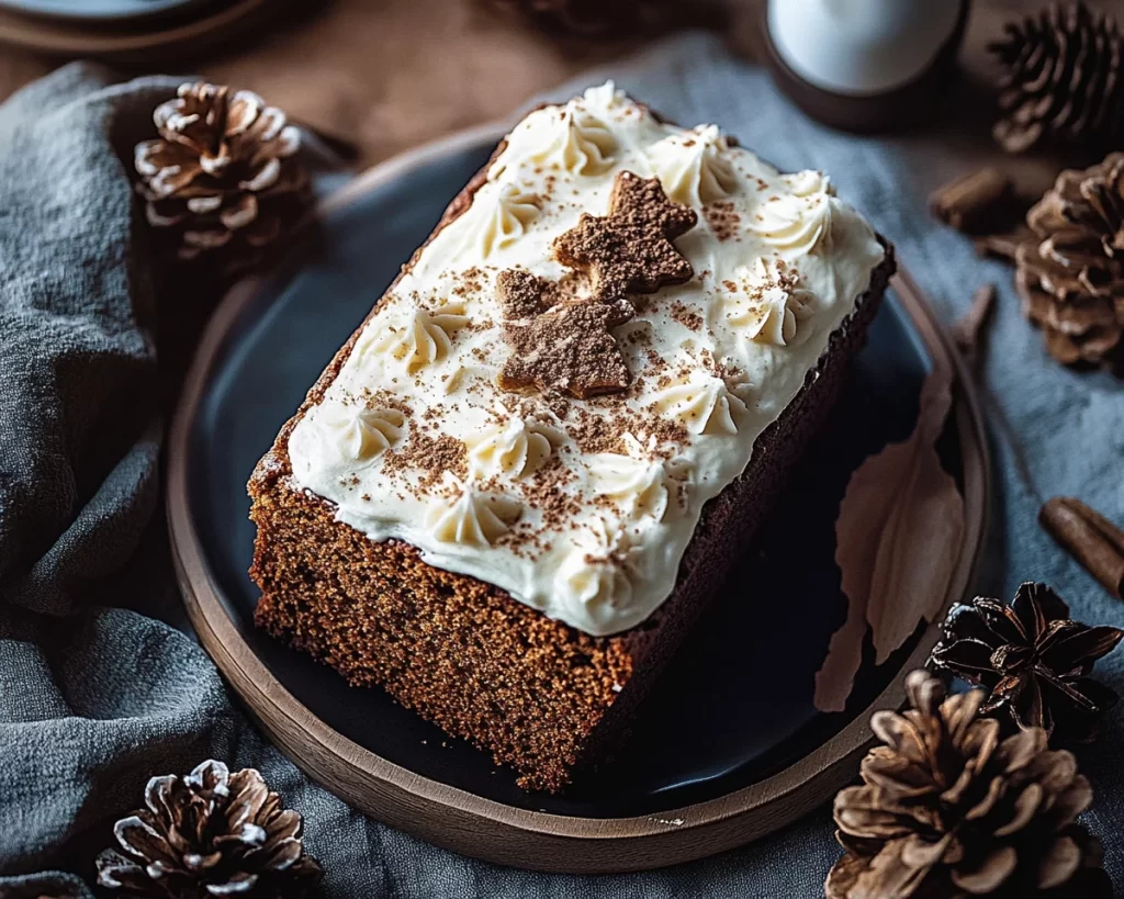 Cozy Spiced Gingerbread Loaf with Cream Cheese Frosting