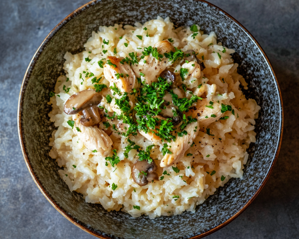 Creamy Chicken and Mushroom Rice