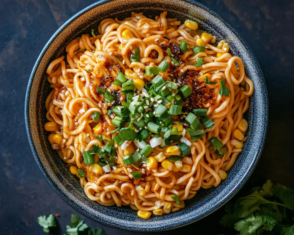 Quick & Flavorful Spicy Miso Corn Noodles