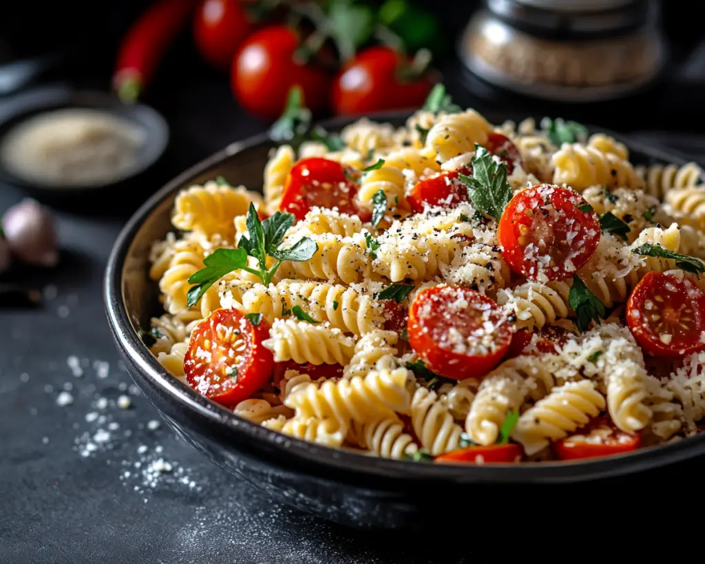 Pasta Salad with Tomatoes and Cheese