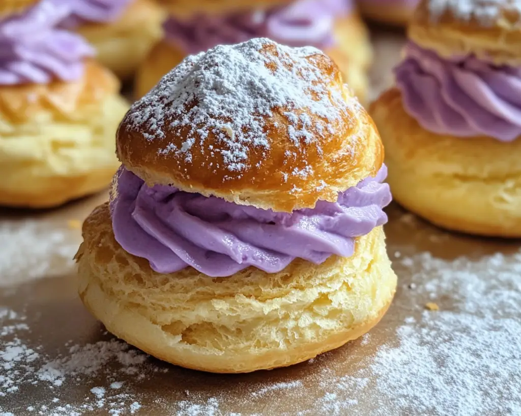 Ube Japanese Cream Puffs (Light, Creamy & Fluffy)