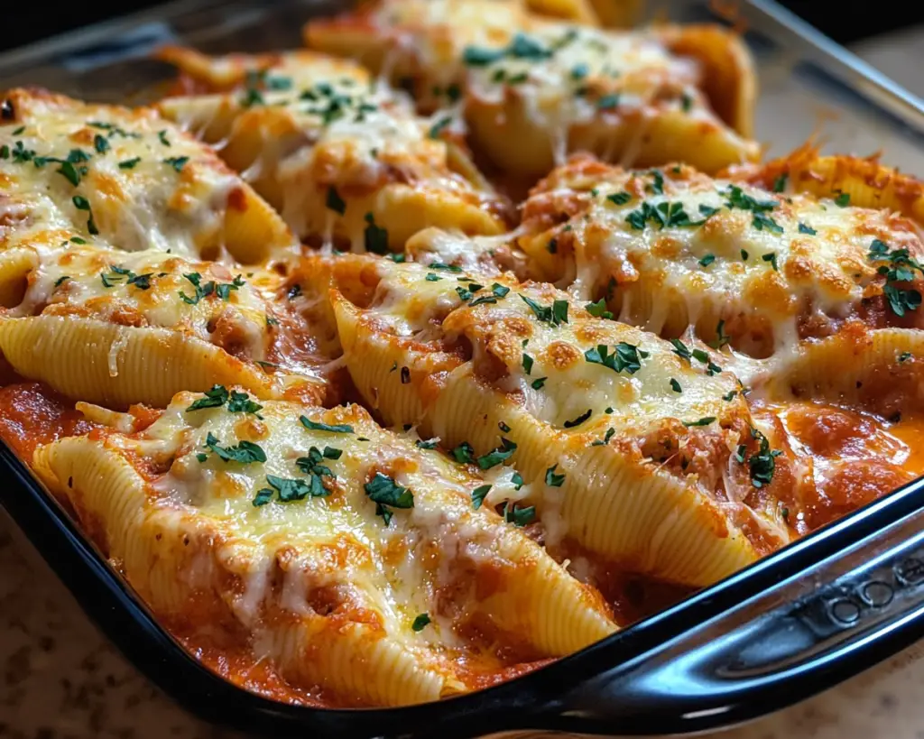 Easy & Cheesy Baked Stuffed Pasta Shells