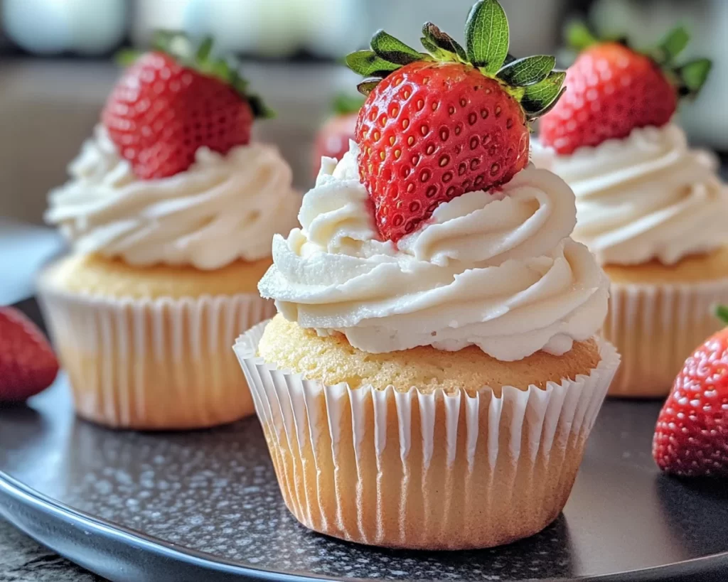 Spring Cupcakes: Strawberry Shortcake Cupcakes