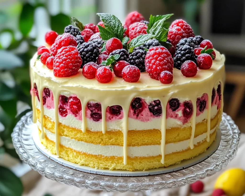 Spring Birthday Cake: Lemon Berry Birthday Cake