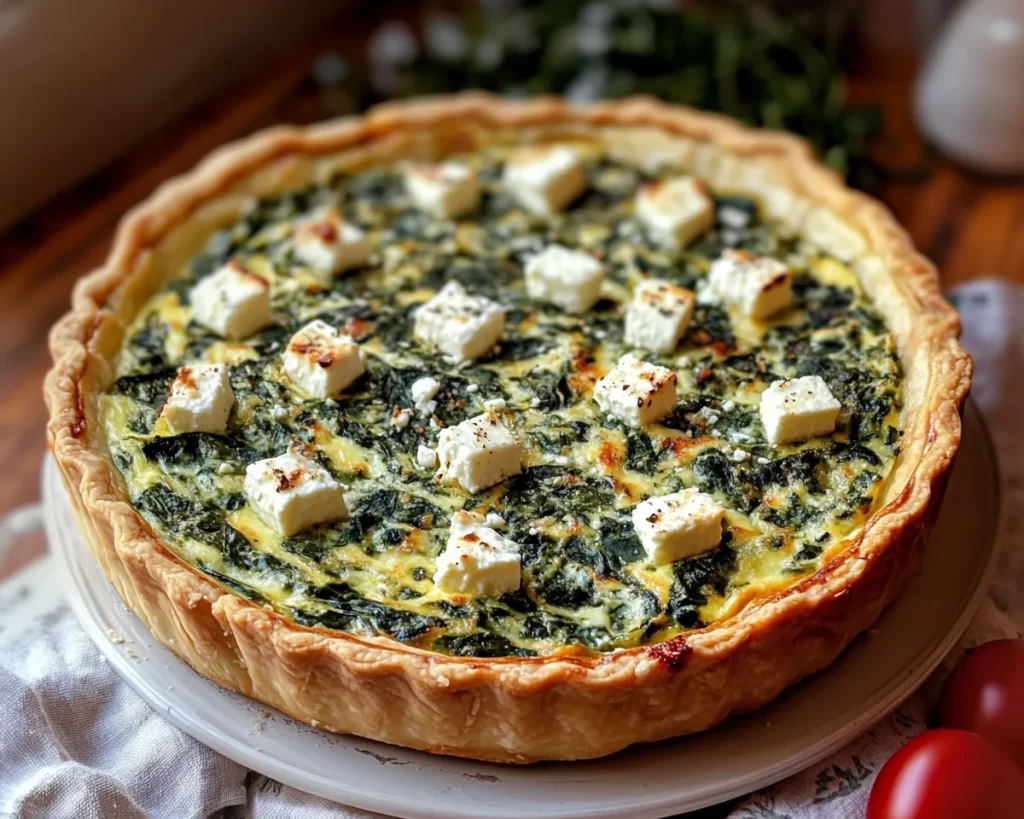 Spring Dinner Party Spinach and Feta Quiche