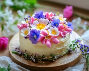 Spring Cake Designs: Elegant Spring Cake with Flowers