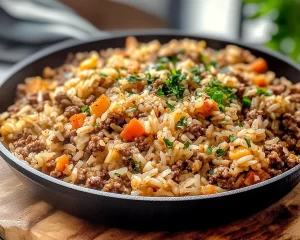 Tasty Ground Beef And Rice Skillet