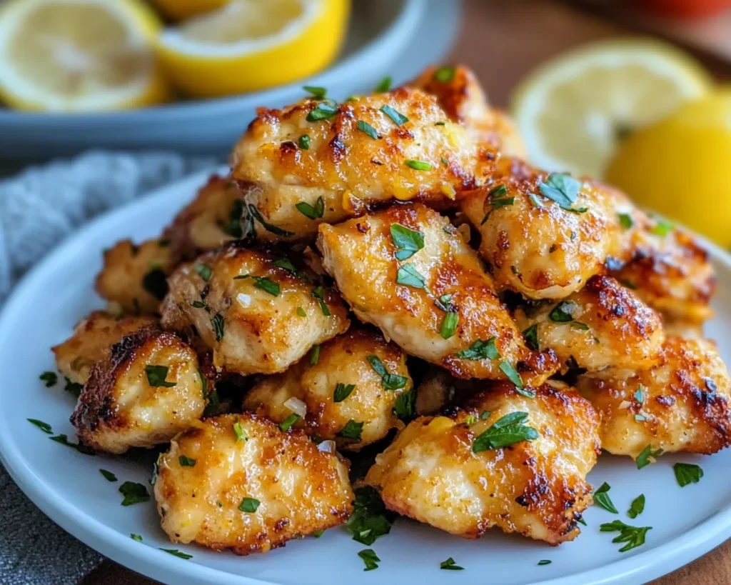 Quick Lemon Garlic Chicken Bites in 25 Minutes!