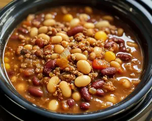 Hearty Slow Cooker Cowboy Beans Recipe