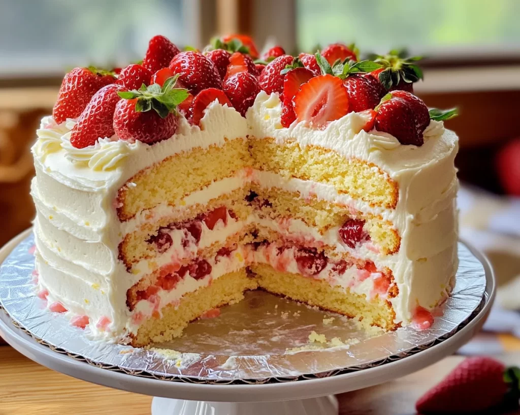 Spring Cake: Strawberry Lemon Layer Cake