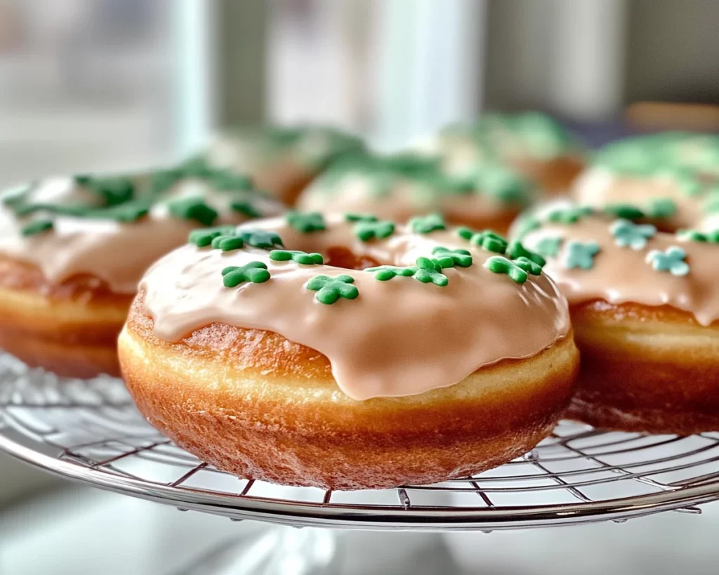 St Patrick’s Day Irish Cream Frosted Donuts
