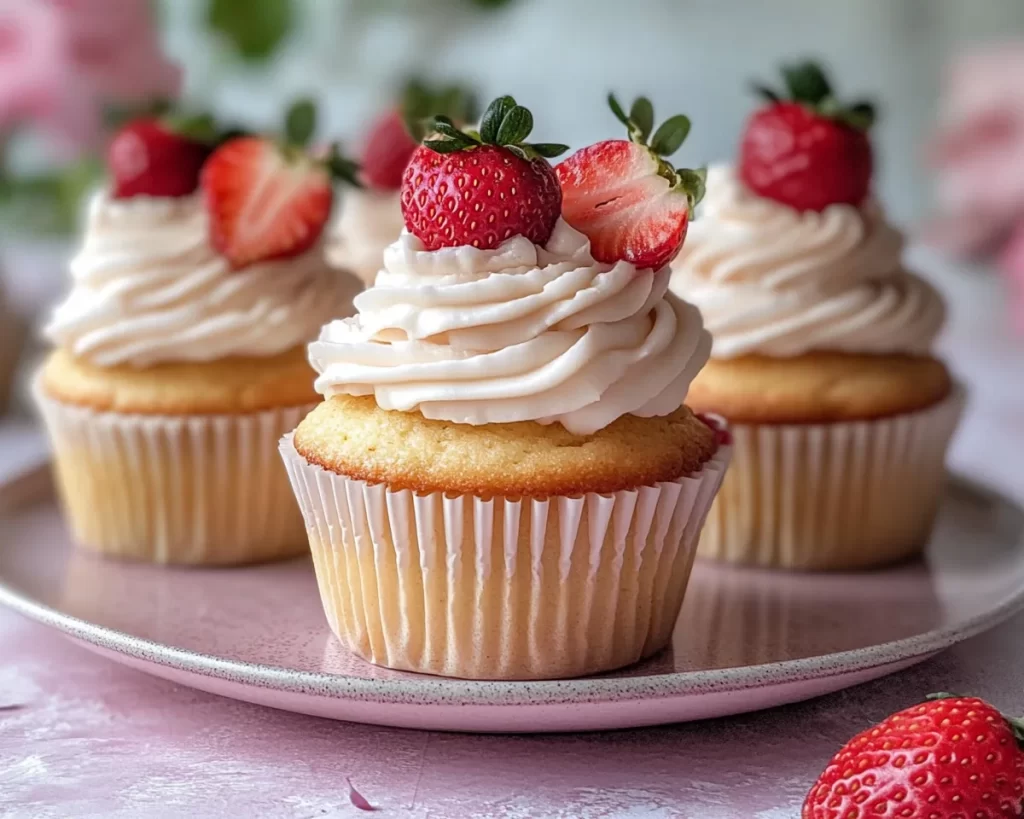 Mother’s Day Strawberry Cupcakes