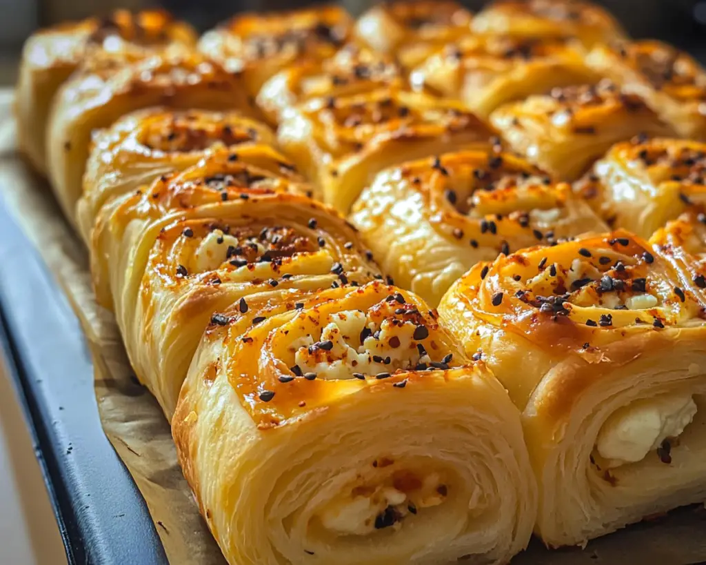 Flaky Chili Honey Feta Rolls (Easy Party Appetizer)