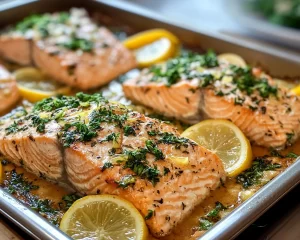 Spring Dinner Party: Lemon Herb Salmon Tray Bake