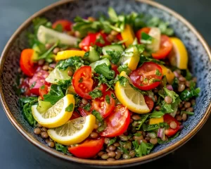 Lemon Vinegarette Dressing for Lentil Salad