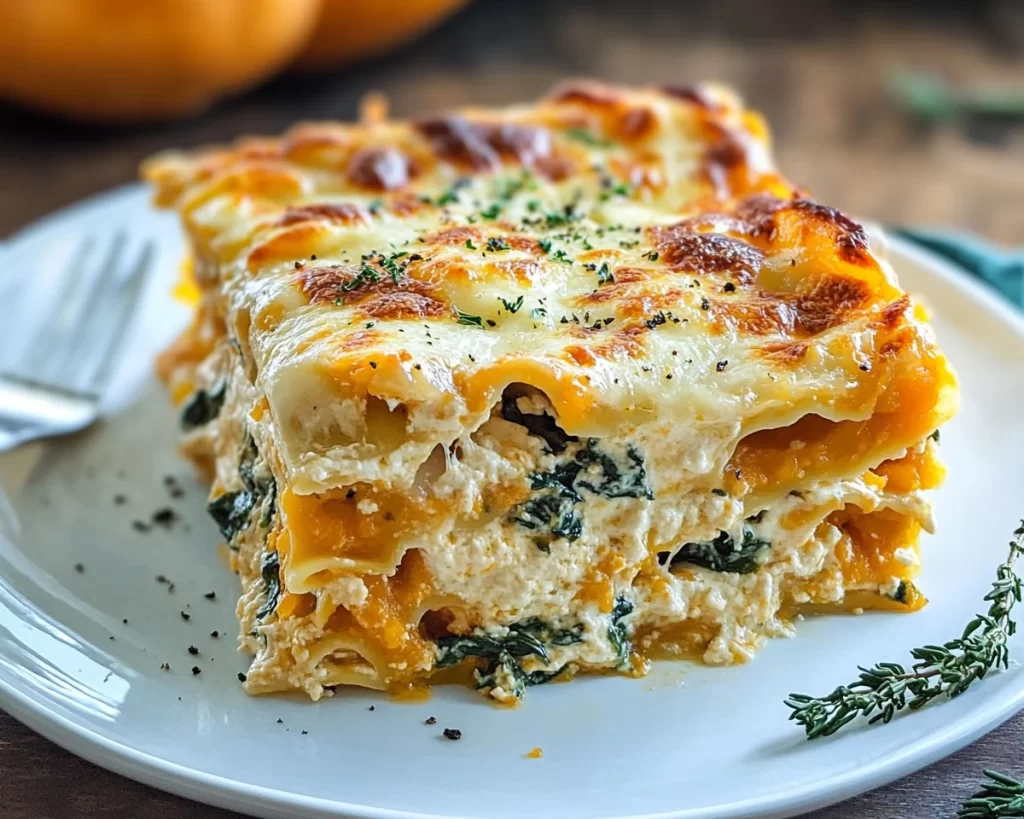 Creamy Butternut Squash & Spinach Lasagna Recipe
