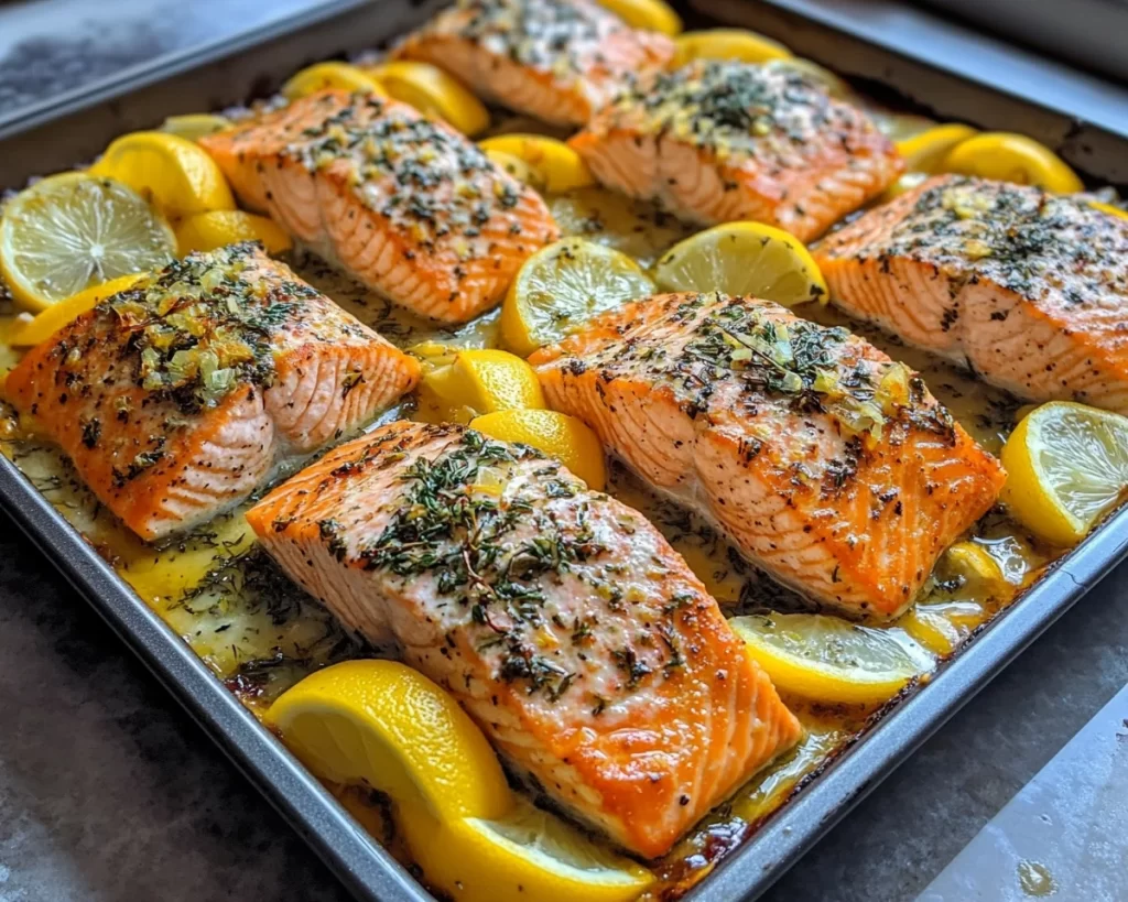 Lemon Herb Salmon Tray Bake