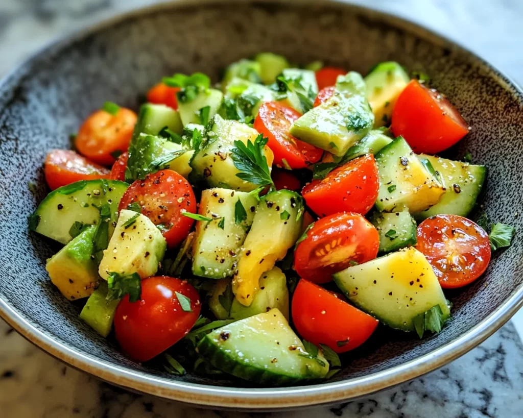Spring Salad: Cucumber Tomato Avocado Salad