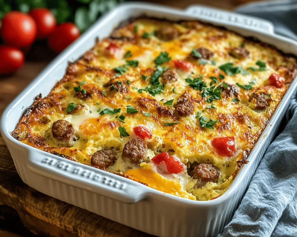 Easy Sausage and Egg Casserole for Breakfast