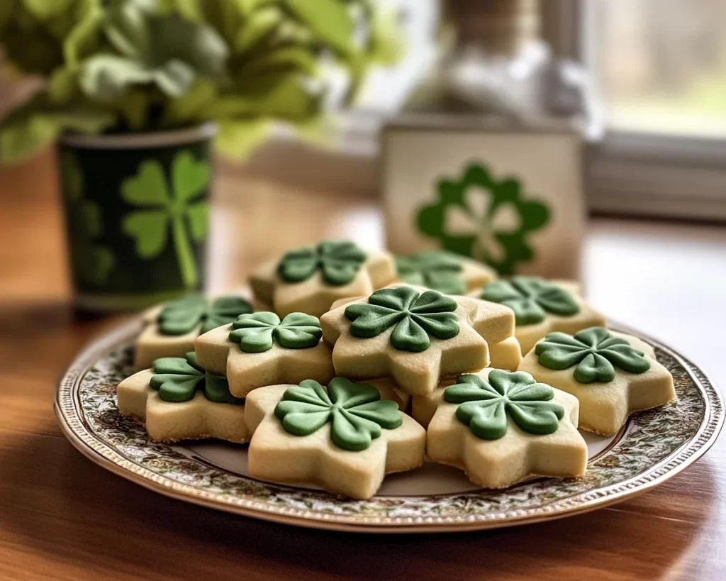 St Patrick’s Day Shamrock Shortbread Cookies