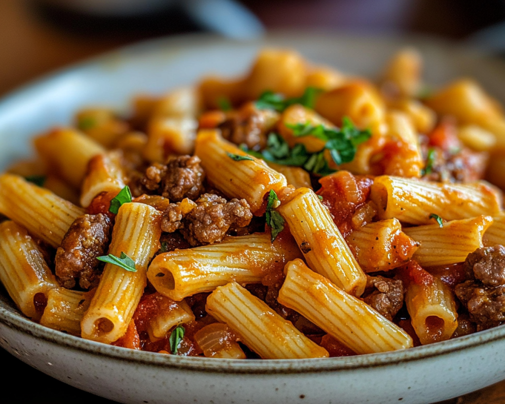 Beef Pasta with Tomato Sauce