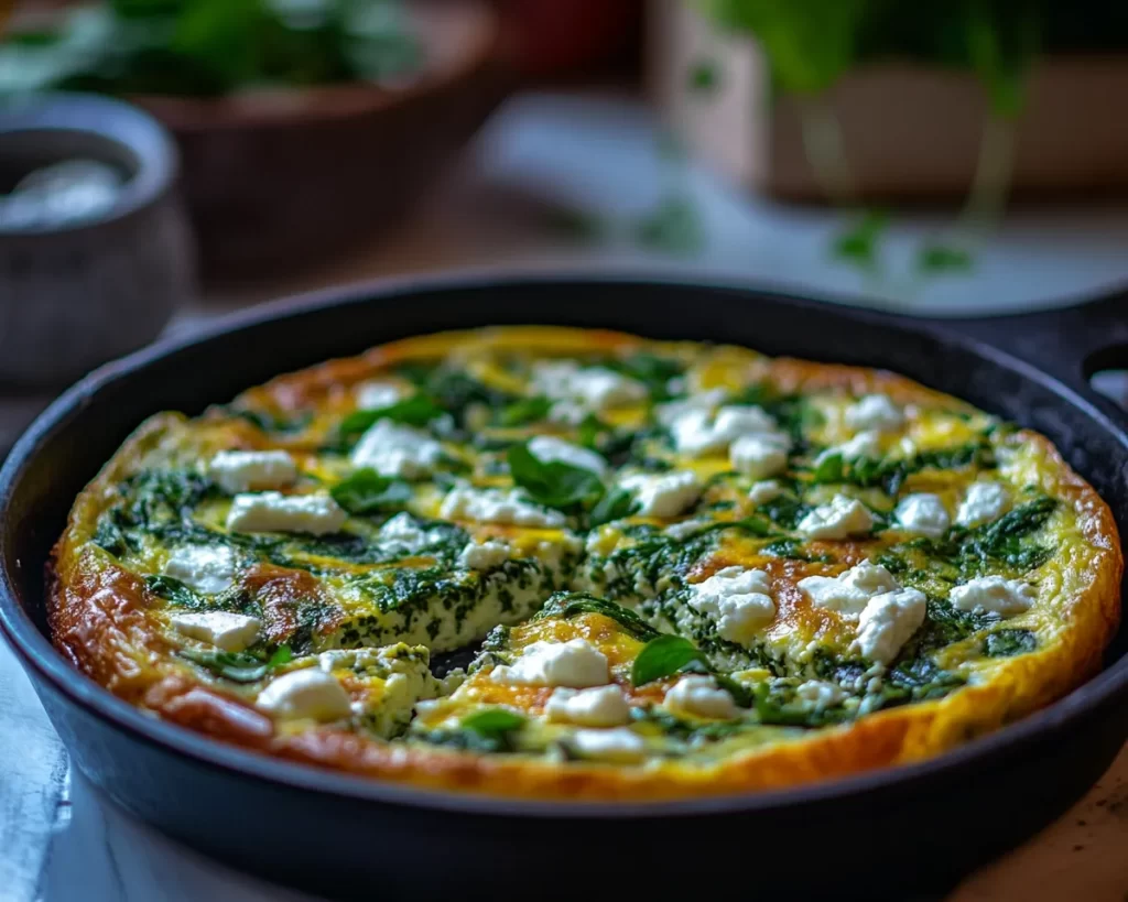 Frittata Recipe with Spinach + Feta (Fluffy + Easy)