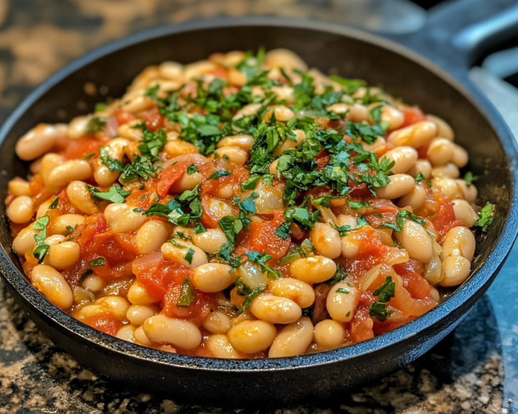 Mediterranean White Bean Tomato Skillet