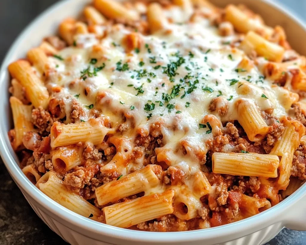 Creamy Crockpot Baked Ziti With Ground Beef