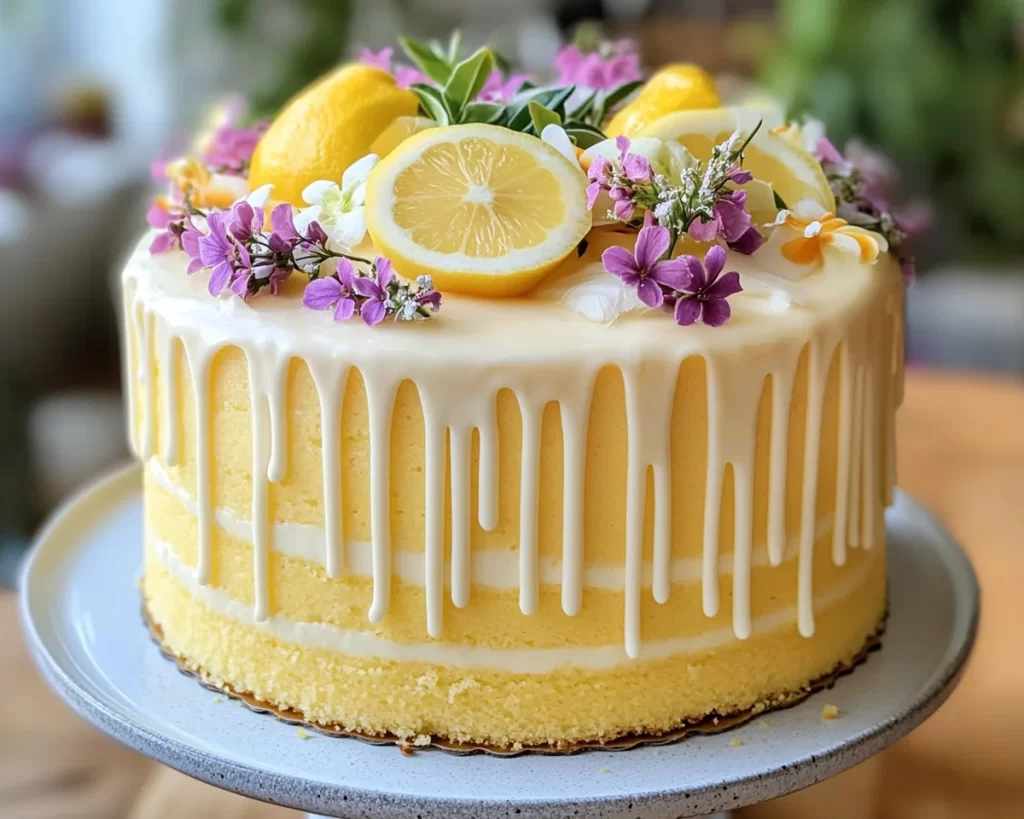 Spring Birthday Cake: Lemon Vanilla Birthday Cake