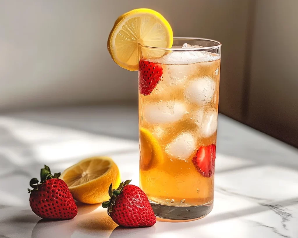 Summer Drinks Nonalcoholic: Strawberry Iced Lemon Tea