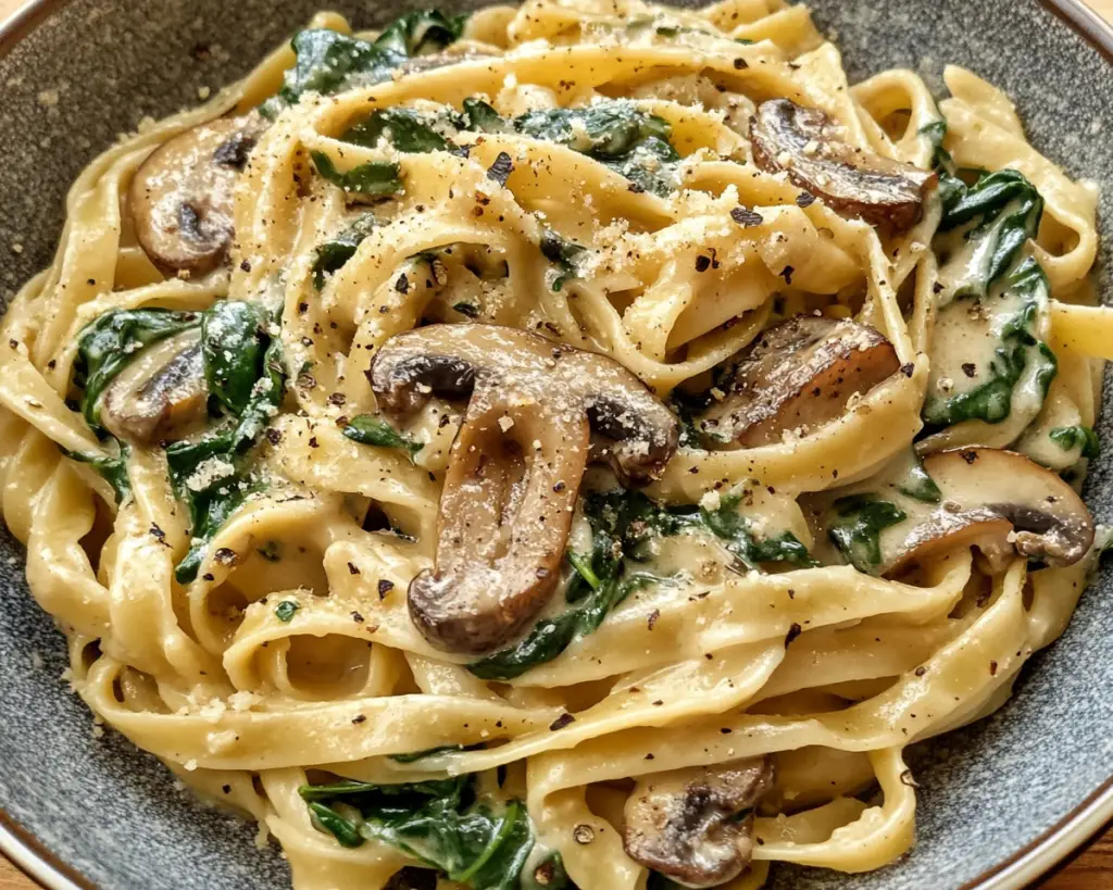 Creamy Spinach Mushroom Pasta