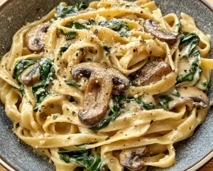 Creamy Spinach Mushroom Pasta