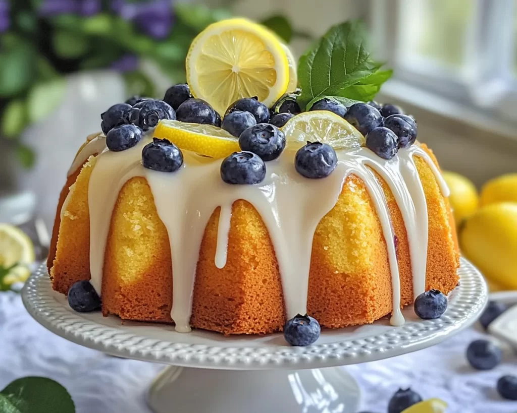 Spring Cake: Lemon Blueberry Bundt Cake (Moist + Easy)