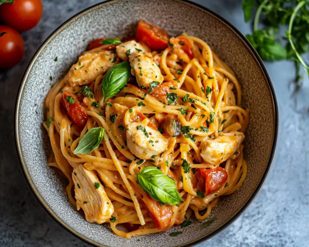 Creamy Tomato Basil Chicken Pasta