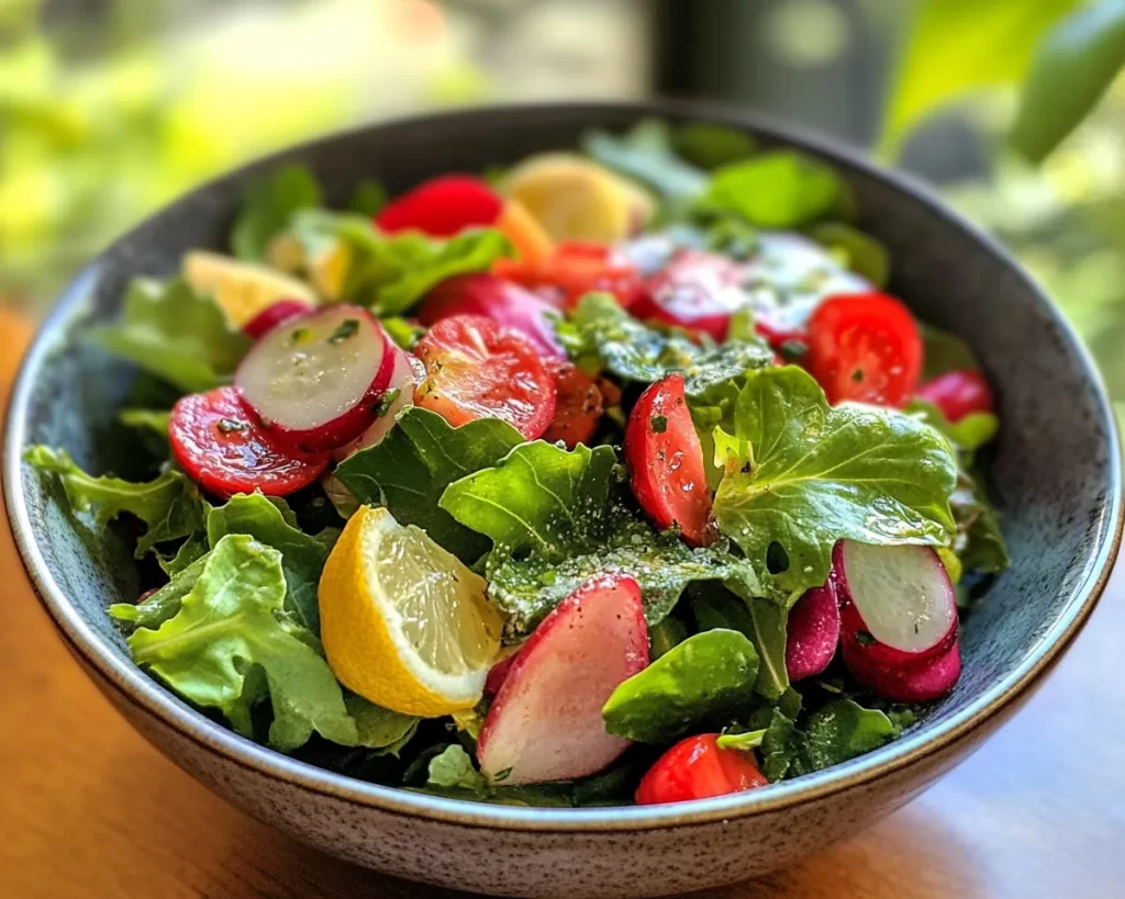Spring Salad: Spring Mix Salad with Lemon Vinegarette Dressing